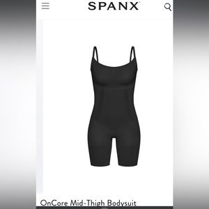EUC Black Spanx Oncore Midthigh Bodysuit